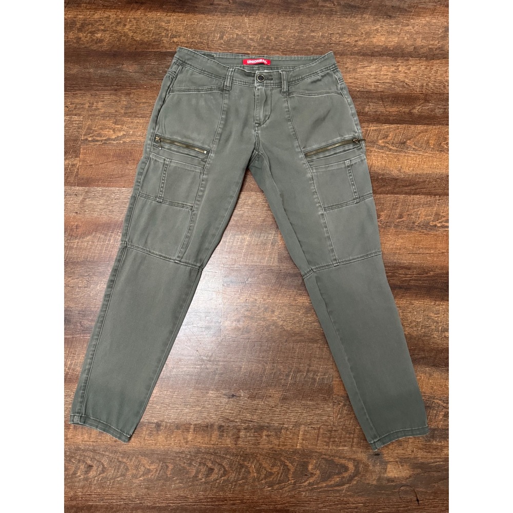Unionbay Olive Green Cargo Utility Pants Juniors 3 Y2K Zipper Pocket Skinny